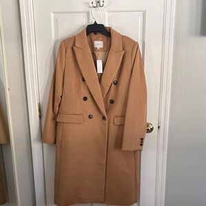 LOFT Women's Camel Double-Breasted Trench Coat
